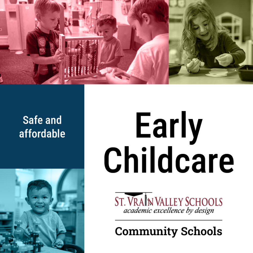 Children engaged in play activities, with text highlighting "Early Childcare" and "Safe and affordable" services.
