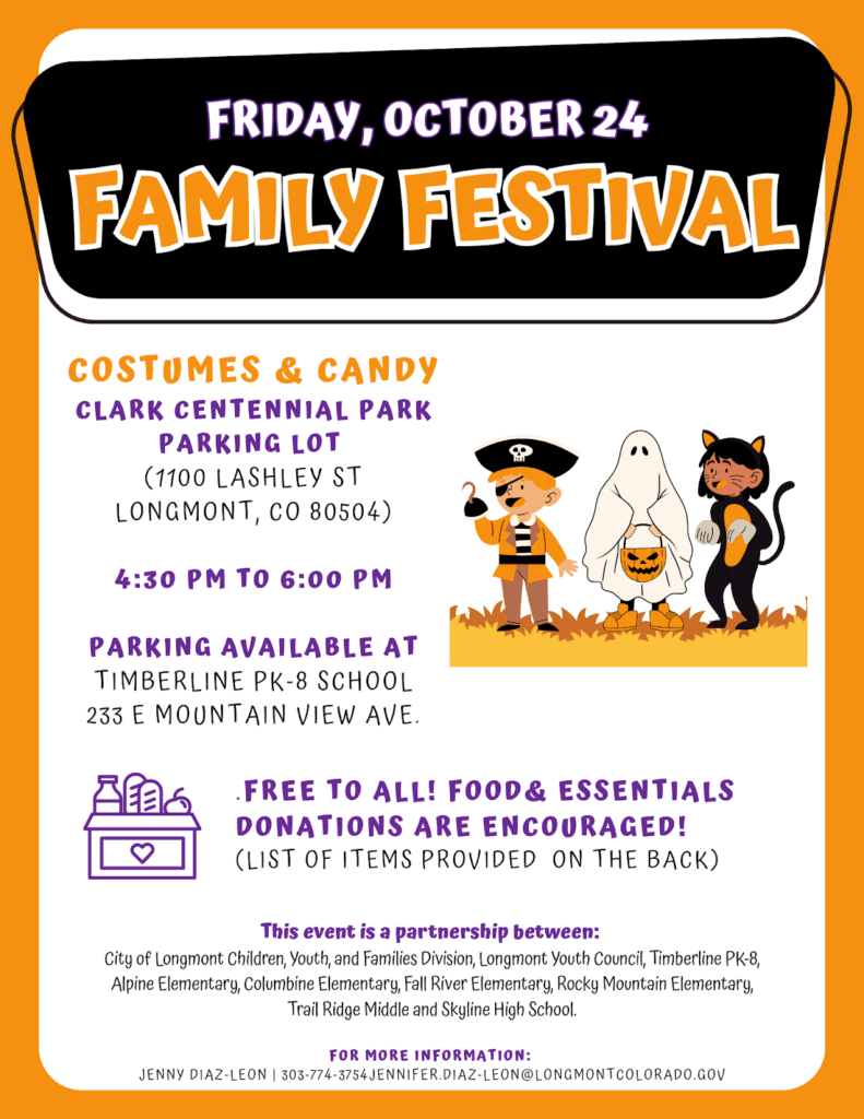 Flyer promoting Trunk or Treat Family Festival. Costumes and Candy
Clark Centennial. Park Parking Lot
Friday October 24th
4:30p -6:00p