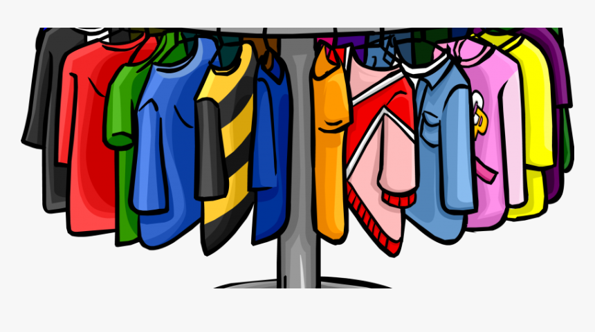 A clothing rack displaying a variety of colorful t-shirts in different styles and patterns.